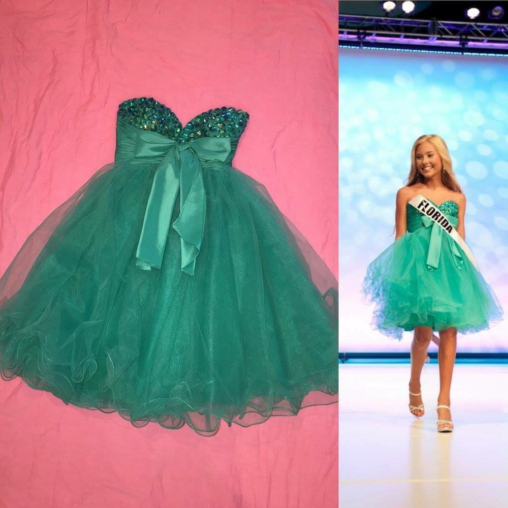 Sherri Hill Teal Cocktail Dress